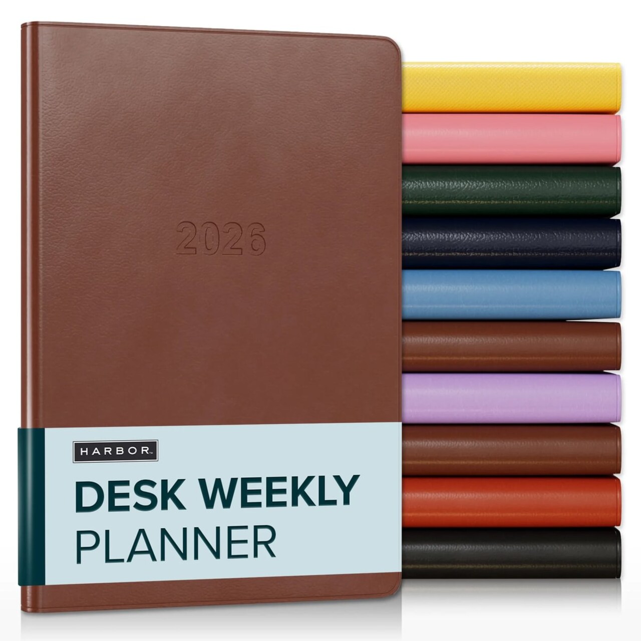 Harbor Desk Weekly Planner 2026 - Calendar Planner and Notebook, Durable Faux Leather, 192 Pages, Softcover & Book Bound - 8 x 5.5 "